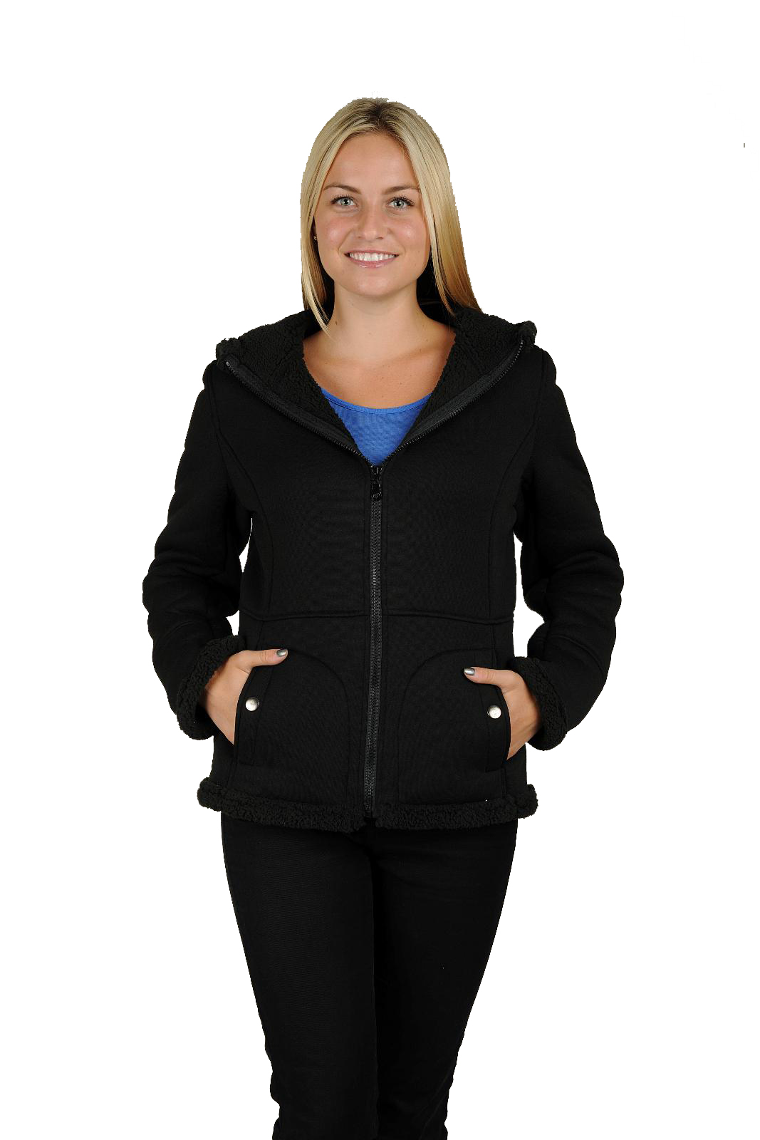 Maxxsel Ladies Sherpa Bonded Fleece Hoodie (S-2XL) - Maxxsel Apparel Inc