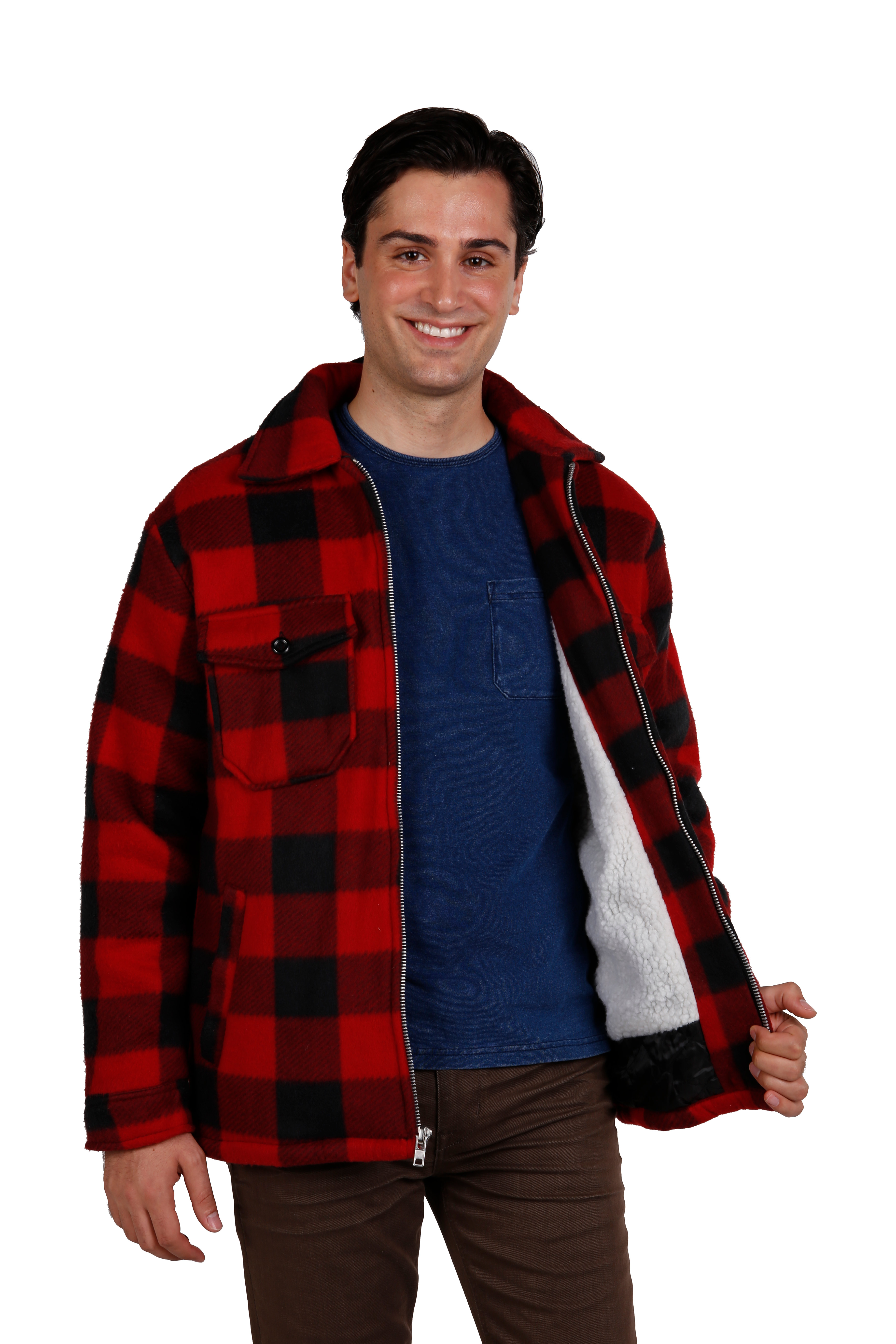 Maxxsel Buffalo Plaid Polar Fleece Jacket (S-5XL)