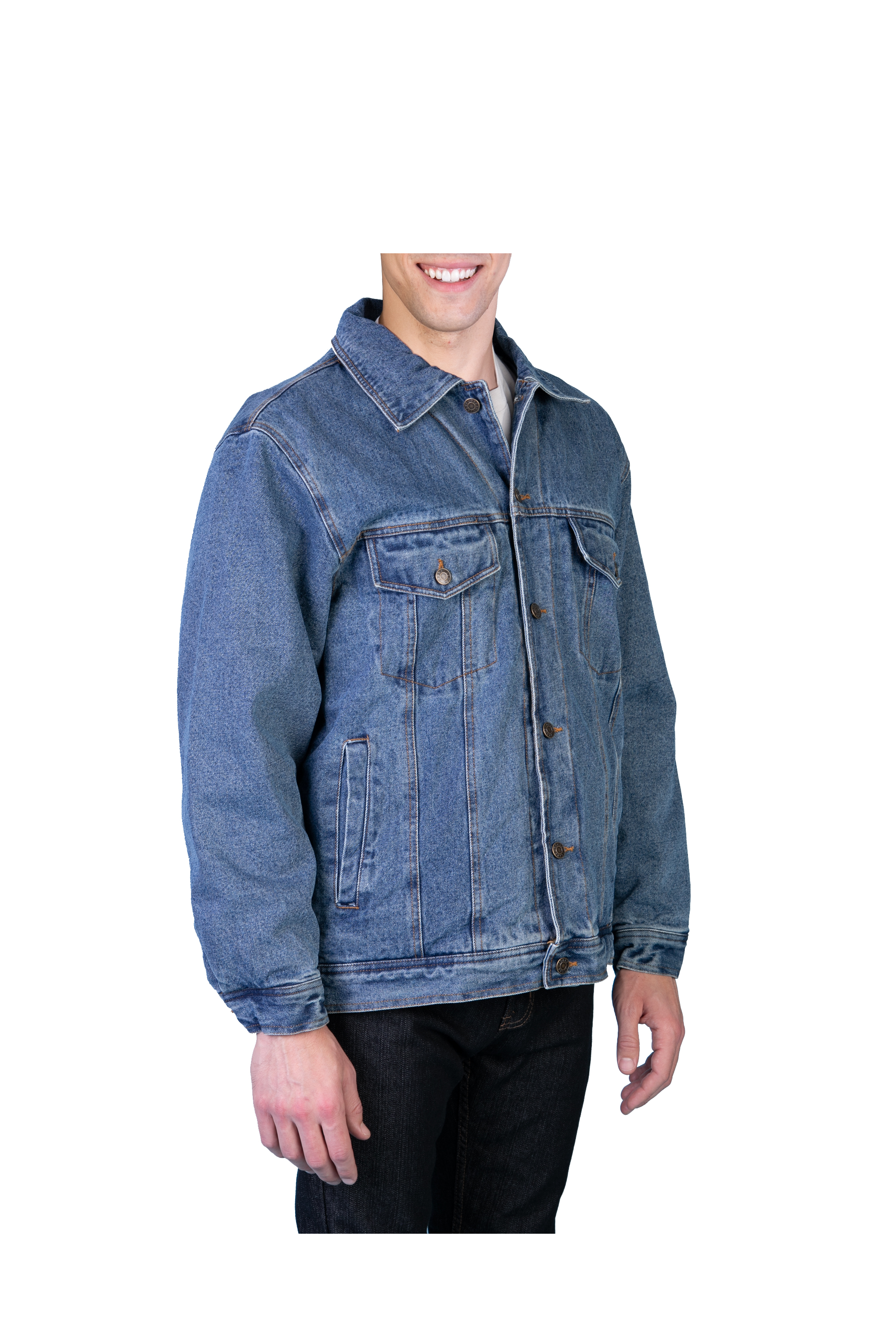 Maxxsel Oscar Jeans Sherpa Lined Denim Trucker Jacket (S-2XL) - Maxxsel  Apparel Inc