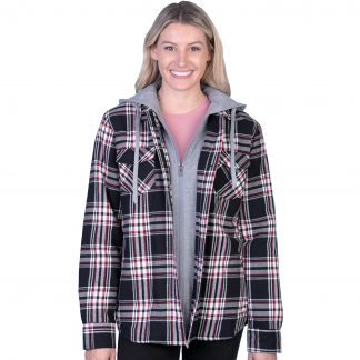 Maxxsel Washed Cotton Canvas Shirt Jacket Lined With Plaid Flannel (S - 3XL)