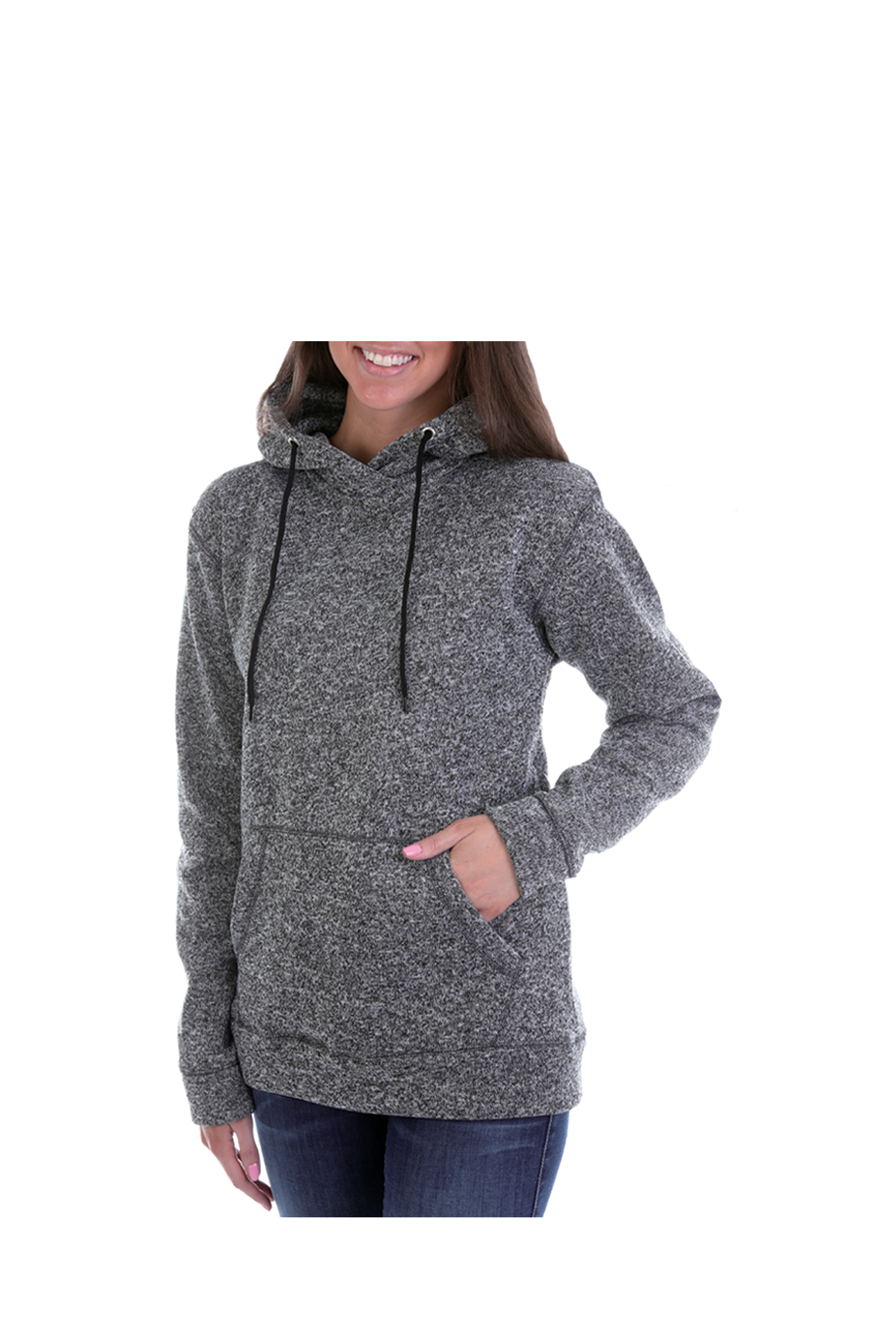 Maxxsel Misses Cut Women's Yarn-Dyed Fleece Pop Over Hoodie (S-XL ...