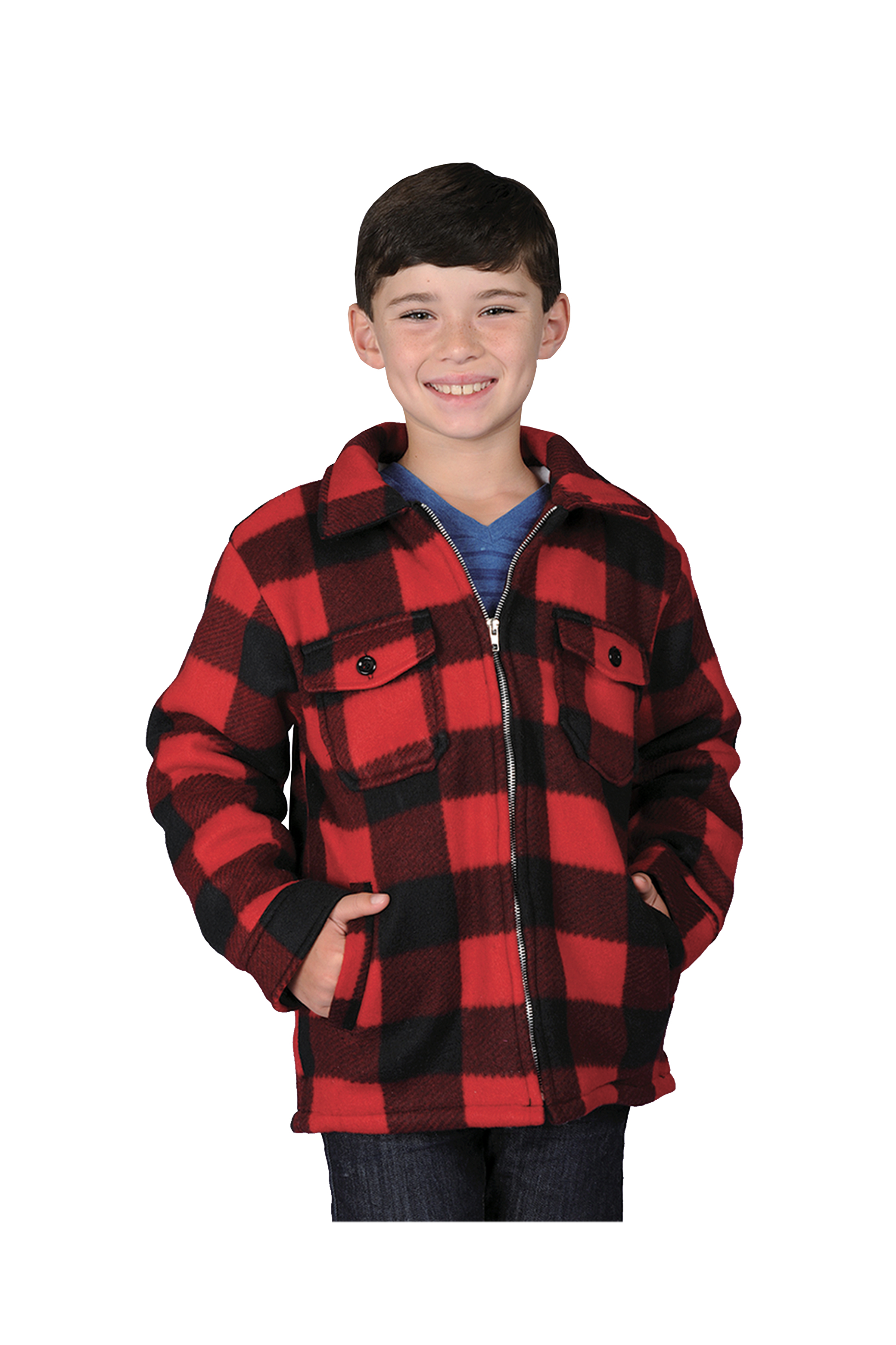 Maxxsel 4-18 Kids' Sherpa Lined Buffalo Plaid Fleece Jacket - Maxxsel ...